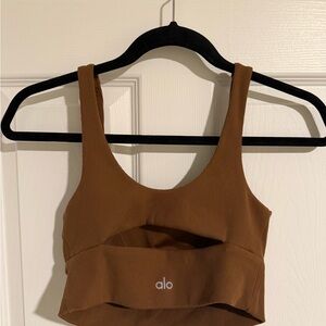 Alo Slit Bra in Cinnamon Brown